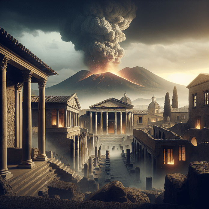 Pompeii, preserved in ash from the AD 79 Mount Vesuvius eruption, showcasing final moments frozen in time.